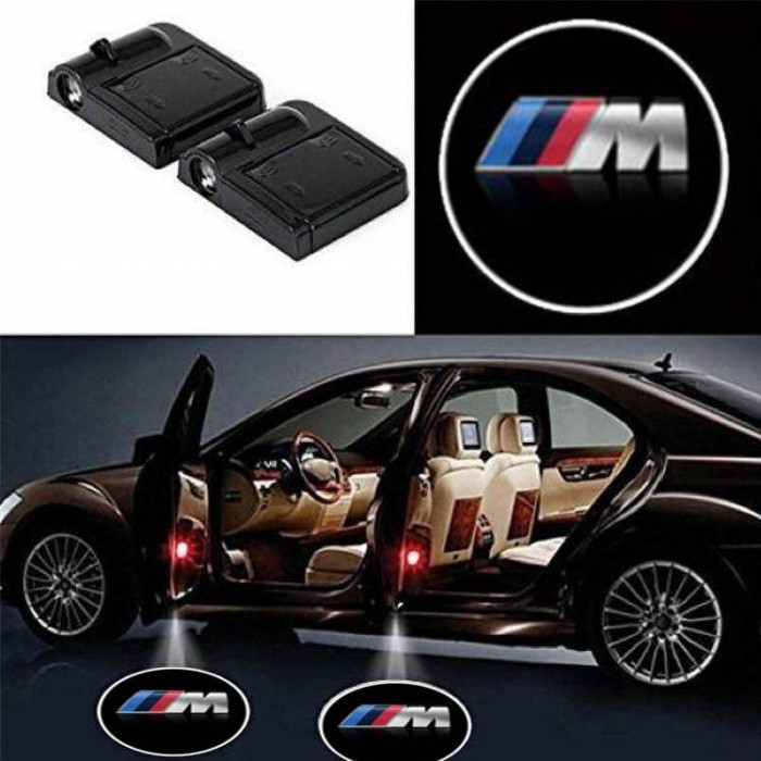 Set 2 Proiectoare LED Logo lumini usi auto holograma BMW M,UNIVERSALE
