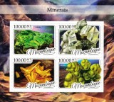 Mozambic 2016 - Minerale, Set Complet Colita + Bloc, MNH, Timbre Straine Dupa 1950, Nestampilat