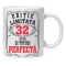 Cana alba personalizata &quot;editie limitata - perfecta&quot;, 32 ani, INOVATIX&reg;. 330ml