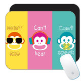 Monkey Cant See Hear or Speak : Cadou Mouse pad : Fraze motivaționale Amuzant Draguț Trei 3, Generic