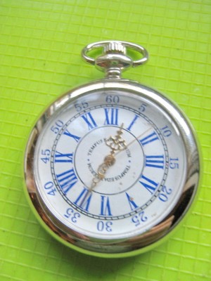 9690- Ceas buzunar Tempus Edax Rerum functional-barbat quartz. foto
