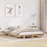 vidaXL Cadru de pat fără saltea, 135x190 cm, lemn masiv de pin 850674