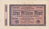 Bancnota Germania 1.000.000 Mark 1923 Reichsbank, nr. 014561