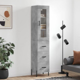 vidaXL Dulap &icirc;nalt, gri beton, 34,5x34x180 cm, lemn prelucrat