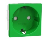Priza schuko 2M protectie copii Schneider Noua Unica verde NU303706