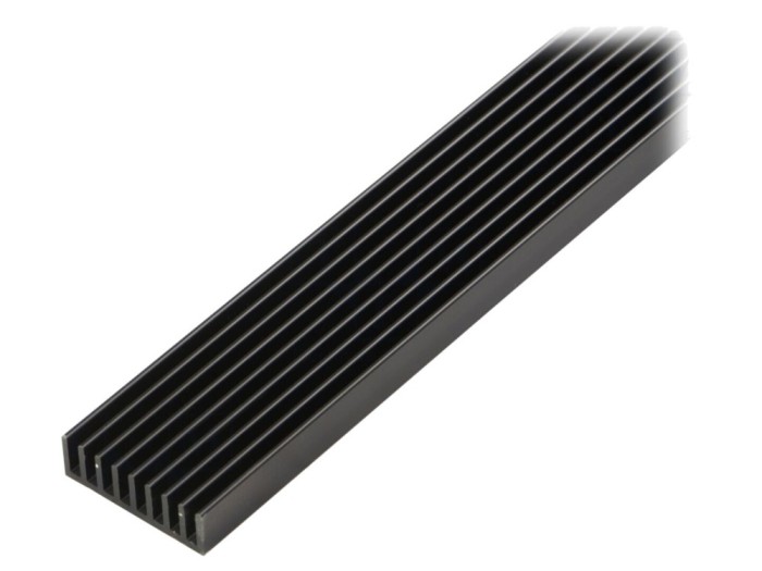 Radiator extrudat negru, 1m