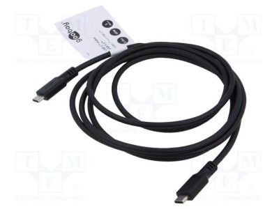 Cablu USB 3.2 USB C 2m negru 5Gbps Goobay foto