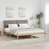 VidaXL Cadru de pat Maroniu și taupe 200 x 200 cm Lemn masiv de pin 3394361