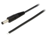 Cablu Negru 2x0,5mm2 cu Mufă DC 4,8/1,7 - 1,5m
