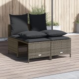 Gossi set canapea de gradina cu perne, 4 piese, gri, poliratan