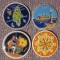 7 suporturi pahar hand made din ceramica made in Grecia, diametru 9 cm