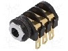 Conector jack, Jack 6,3mm, 3 contacte, mama, CLIFF - J/SKT S4/BBB/ST/GOLD/ASSEM