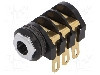 Conector jack, Jack 6,3mm, 3 contacte, mama, CLIFF - J/SKT S4/BBB/ST/GOLD/ASSEM foto