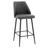 Cumpara ieftin Scaun de bar Inflame inaltime piele ecologica antracit - metal negru