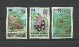 British Indian Ocean Territory BIOT MNH 1973 -coral fauna marina insecte fluturi