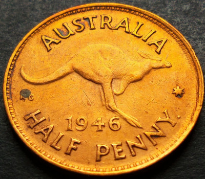 Moneda istorica HALF PENNY - AUSTRALIA, anul 1946 * cod 2045 A foto