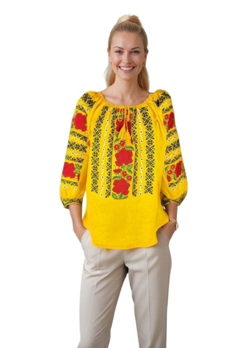 Bluza dama RS25 galben/rosu marimea S