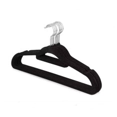Set 5 umerase pentru haine DEPOX&reg;, Catifea, Antiderapant, Negru