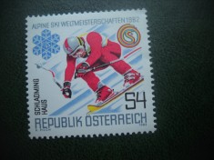 HOPCT TIMBRE MNH 592 CAMPIONATUL MONDIAL SCHI/SKI ALPIN 1982 -1 VAL AUSTRIA