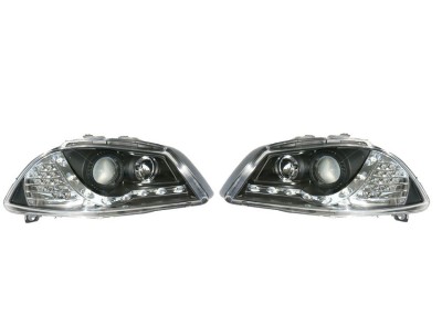 Set faruri tuning SEAT IBIZA/CORDOBA (6L), 02.2002-05.2006, partea stanga+dreapta, Taiwan, cu indicator led; cu lumina de parcare LED; H1+H1+LED; man foto