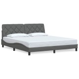 Cumpara ieftin Cadru de pat fara saltea, gri inchis, 180x200 cm, textil