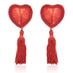 Ornamente sfarcuri Red Heart Nipple Pasties, cu ciucuri, Rosii#