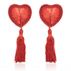 Ornamente sfarcuri Red Heart Nipple Pasties, cu ciucuri, Rosii