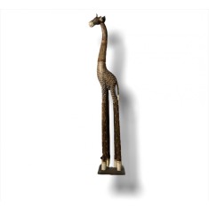 Decoratiune sculptata si pictata manual girafa &amp;#8211; Rainbow Giraffe, XXL