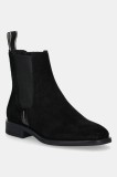 Gant botine din piele intoarsa Fayy culoarea negru, cu toc plat, 31553127