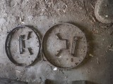 Vintage 2bucati cercuri,inele fier pentru presa de struguri veche din lemn
