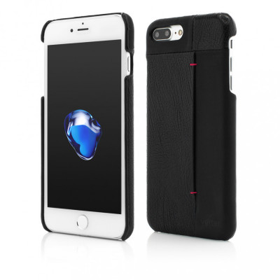 Husa Vetter pentru iPhone 7 Plus, Clip-On with Card Port, Genuine Leather Slim, Negru foto