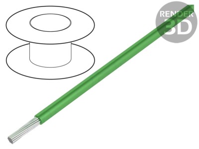 Cablu HookUp Wire PTFE Verde 22AWG foto