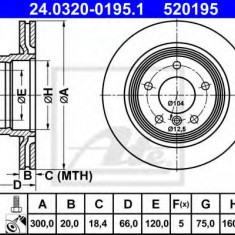 Disc frana BMW Seria 1 (E87) (2003 - 2013) ATE 24.0320-0195.1