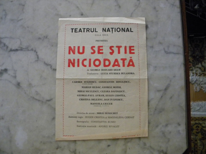 Programe piese Teatru national 3buc.