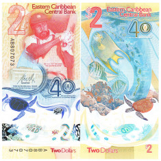Insulele Caraibe Eastern Caribbean 2 Dolari 2023 Comemorativa P-60 UNC