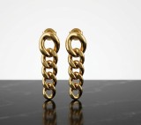 Cumpara ieftin Cercei Argint 925 Placat cu Aur Bold Link , Design Chunky Chain 3 cm