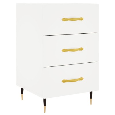 Noptiera, alb, 40x40x66 cm, lemn compozit foto