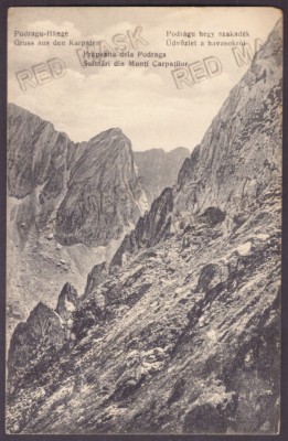 4687 - Prapastia POGRAGU, Muntii Fagaras - old postcard, CENSOR - used - 1912 foto