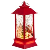 Felinar LED de Craciun rosu decorativ cu lumina calda Ruhhy