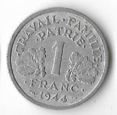 Moneda 1 franc 1944 C - Franta foto