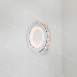 Aplica LED Borandis 16W, Alb cu Crom, Acril si Cristal , Lumina Rece/Calda/Neutra