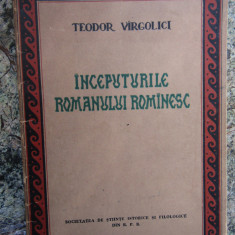 Teodor Vargolici - Inceputurile romanului romanesc