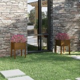 Cumpara ieftin Jardiniere grădină 2 buc. maro miere 50x50x70 cm lemn masiv pin