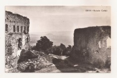 RF88 - Carte Postala - Deva, Ruinele Cetatii, circulata 1960