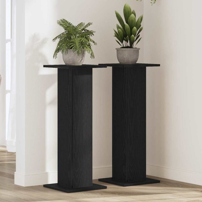 vidaXL Suport plante, 2 buc., stejar negru, 30x30x80 cm lemn prelucrat