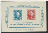 Statele Unite, USA 1947 Mi 556/57 bl 9 MNH - 100 de ani de timbre, Nestampilat