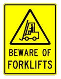 Sign beware of forklifts
