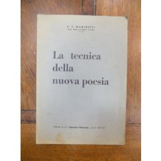 F. T. Marinetti La techica della nuova poesia, 1937