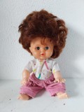 Papusa veche Aradeanca, Dina, anii &#039;70, 22cm, par roscat, stare foarte buna