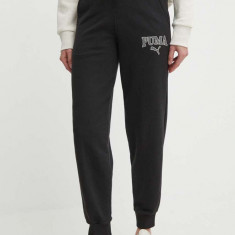 Puma pantaloni de trening SQUAD culoarea negru, cu imprimeu, 677901